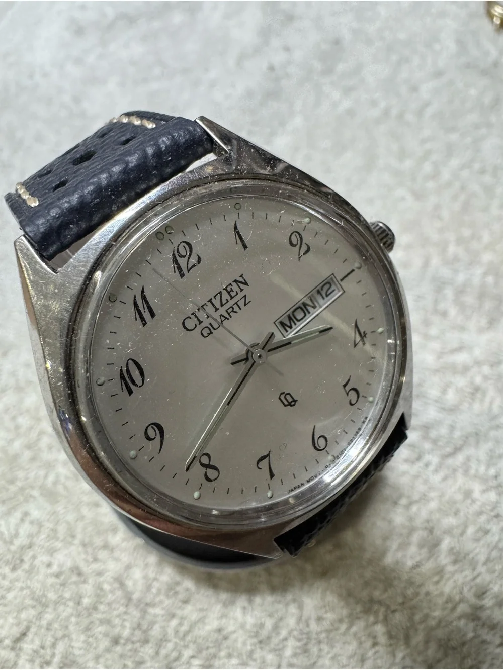 Citizen Silver Dial Watch with Black Strap